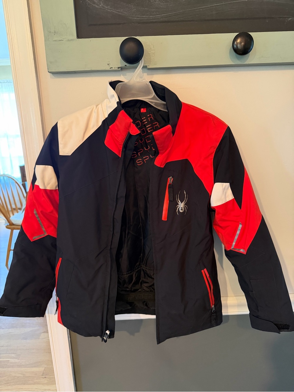 Spyder Kids Black, Red & White Ski Puffer Jacket- youth size 12